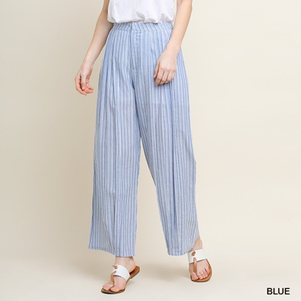 Umgee Striped Wide Leg Trousers